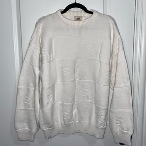 Vintage MSU White Knit Crewneck